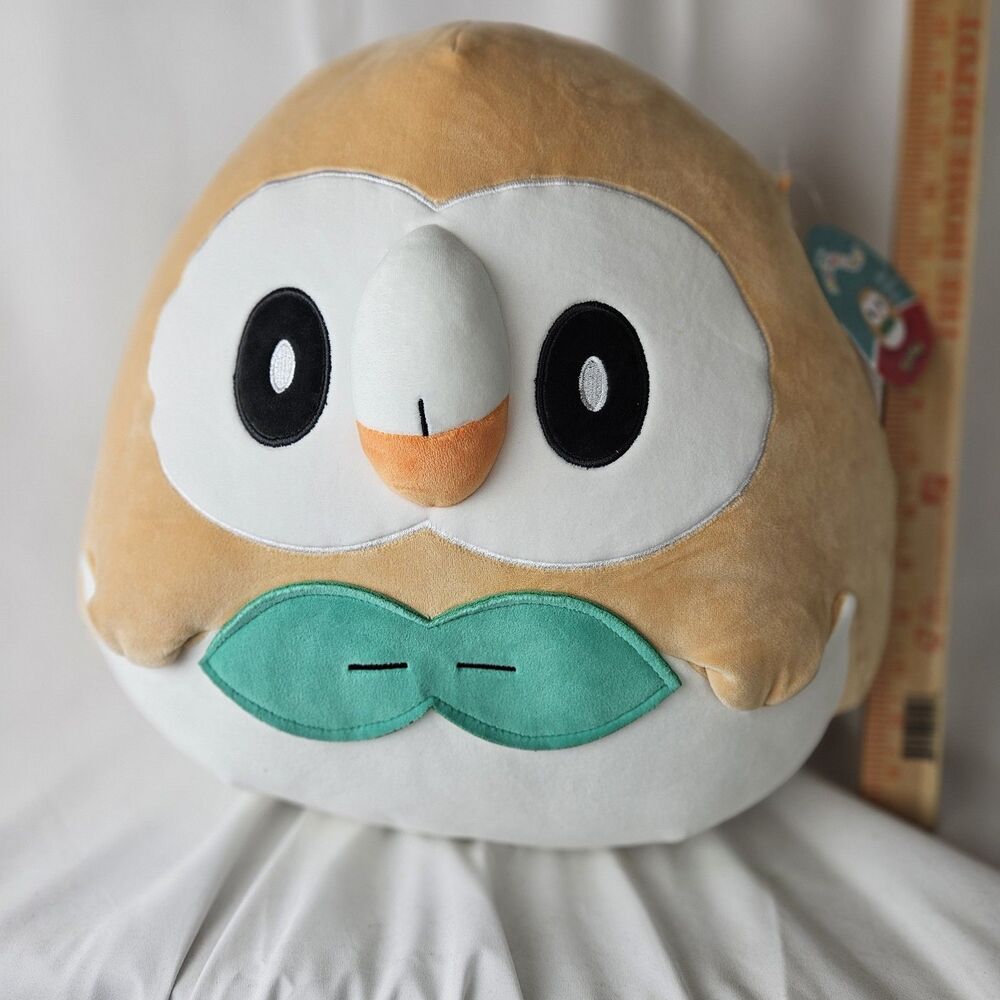 Pokémon Squishmallows Rowlet Plush 14–15” Large w/ Original Tags